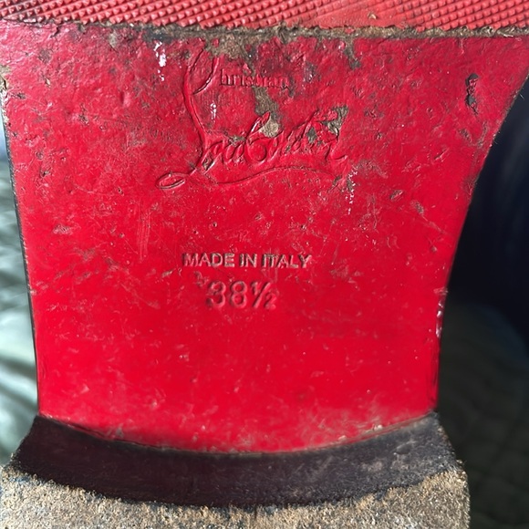 Louboutin equestrian riding knee high boots with chain detail embellishment 38.5 - Picture 6 of 9